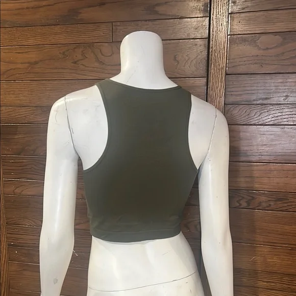 Garage Olive Green Cut-Out Tank Top - Picture 3 of 4